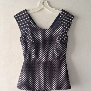 Banana Republic Blue Cap Sleeve Peplum Blouse